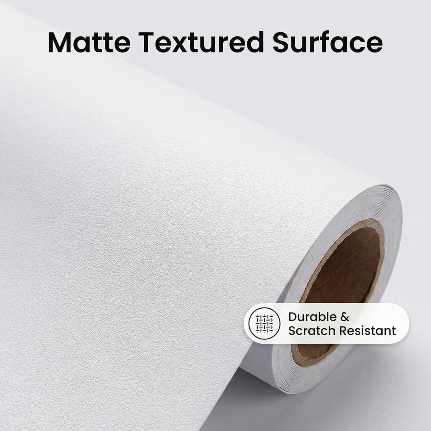 17.51in x400in White Wallpaper Peel and Stick Removable Modern White Contact Paper Self Adhesive Textured Decorative Wall Covering Bathroom Kitchen Cabinet Upgrade Thicker