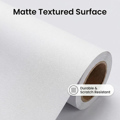 17.51in x400in White Wallpaper Peel and Stick Removable Modern White Contact Paper Self Adhesive Textured Decorative Wall Covering Bathroom Kitchen Cabinet Upgrade Thicker