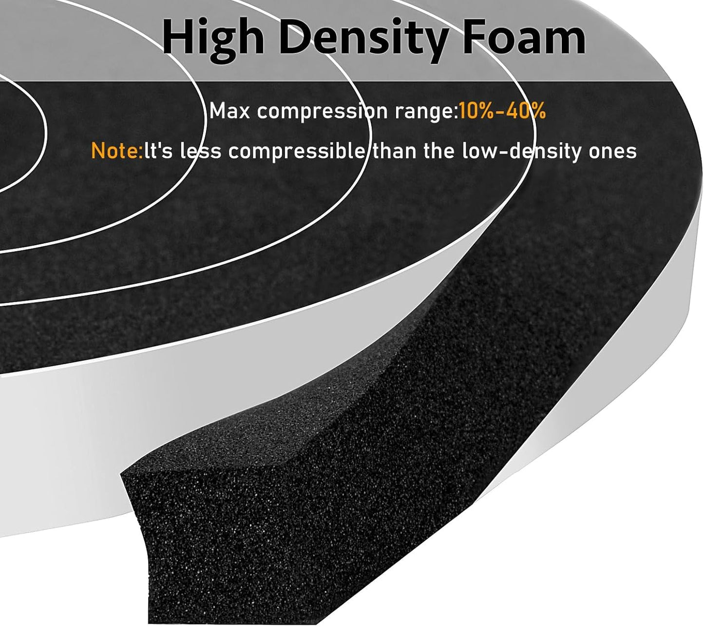 Strong Adhesive Weather Stripping, High Density Weatherproof Weather Stripping Door Seal Strip for Sliding Door, Windows,Noise-Reduction Foam Sealing Strip, White(1/2 in x 1/4 in x 13Ft) - Colors A