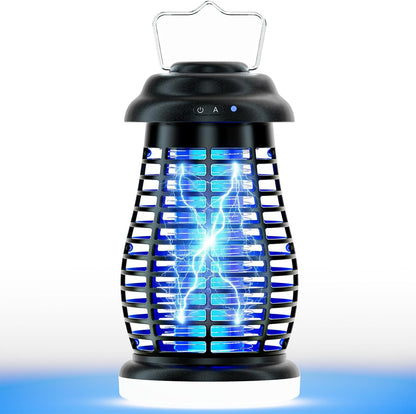 Bug Zapper Outdoor & Indoor,Cordless Portable Mosquito Zapper with Rechargeable 4800mAh Battery & Auto On/Off,Mosquito Repellent Outdoor Patio,Electric Fly Trap for Camping,Kitchen,Backyard,Patio