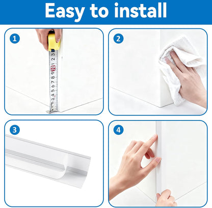 INCREWAY 1Pack Wall Corner Protector, Self-Adhesive Corner Guard Edge Protection Strip, 6.56ft PVC Protector for Wall Furniture Door Frame Table Countertop Cabinet (Clear)