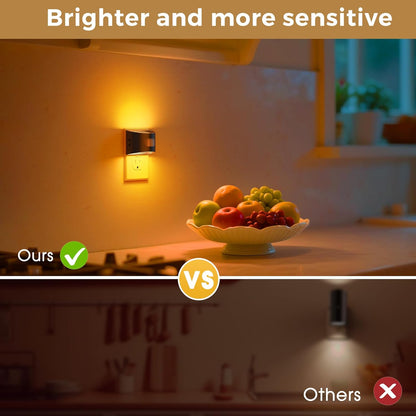 L LOHAS LED Night Light with Motion Sensor & Dusk to Dawn Sensor, Night Lights Plug into Wall with 30-100lm Adjustable Brightness, Motion Activated Night Light, 3000K Soft White, 2 Pack