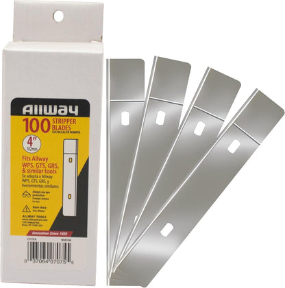 ALLWAY GTS-G Glass & Tile Scraper with Snap-On Blade Guard, 4" | Soft-Grip Handle, Easy Blade Change