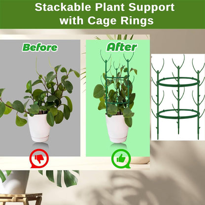10 Pack Stackable Monstera Plant Support Stakes, Climbing Plants Support Monstera Trellis for Indoor, Alternative to Moss Pole (25inch/10 Pack)