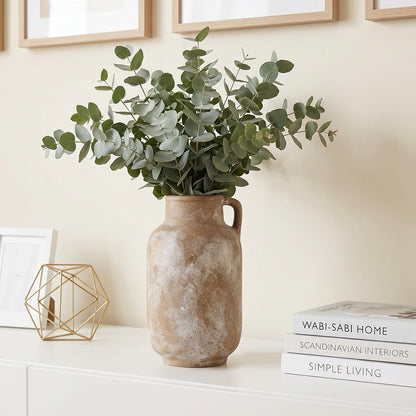 CUCUMI Ceramic Vase Set of 5, Home Decor Farmhouse Décor Handmade Pottery Vases for Pampas Grass, Dried Fresh Flowers, Table, Living Room, Kitchen, Shelf, Entryway Mantel Neutral Tones