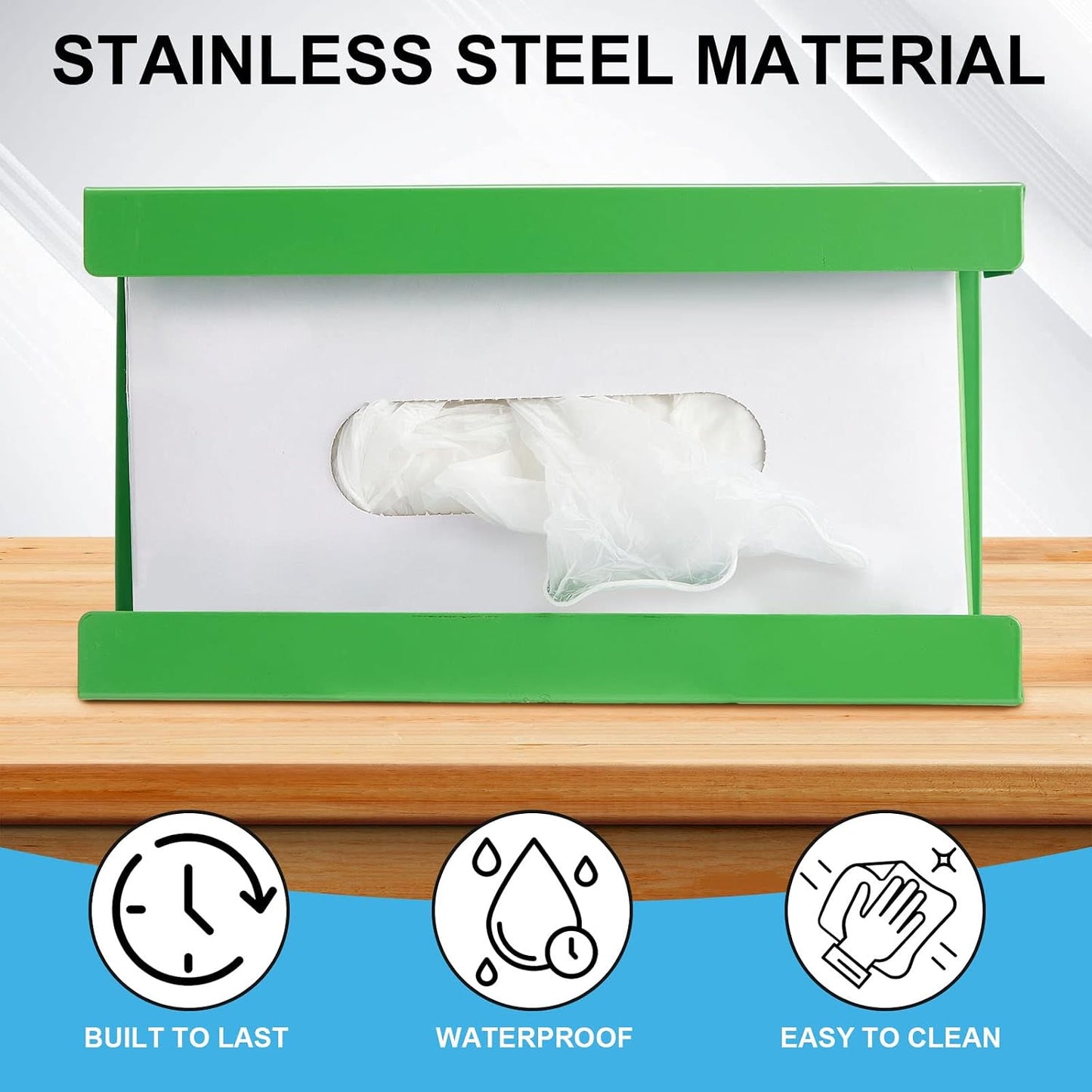 Lounsweer 2 Pcs Magnetic Gloves Dispenser Holders Wall Mount Boxes of Gloves Commercial Quality Towels Wipes Paper Tissue Box Holder Kitchen Fridge Office Workshops Garage Tool Hospital (Black)