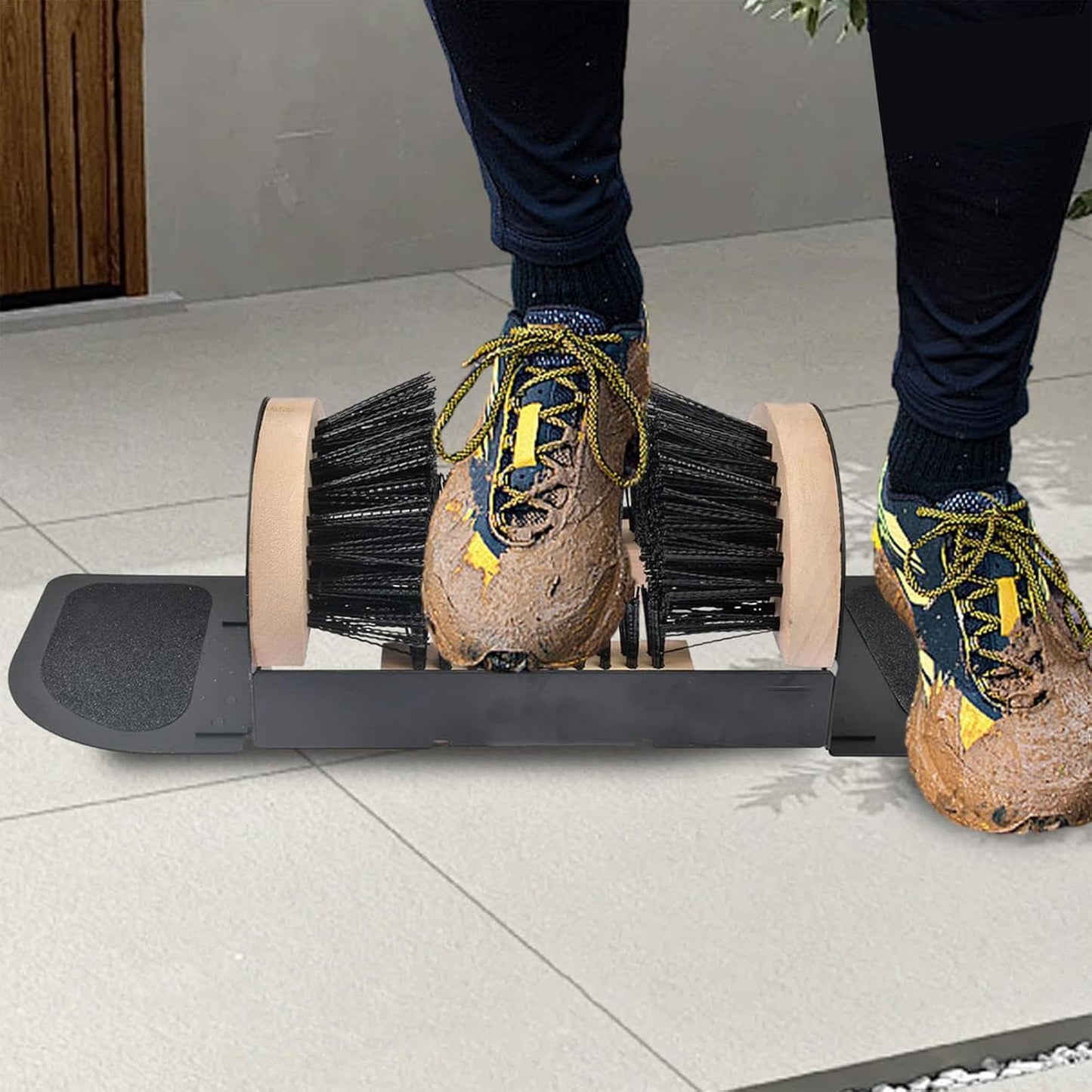 Heavy Duty Boot Scraper Brush with Mud Remover Door Step Shoe Cleaner Mat for Outside Outdoor Scrubber for Boots Wellies & Walking Shoes