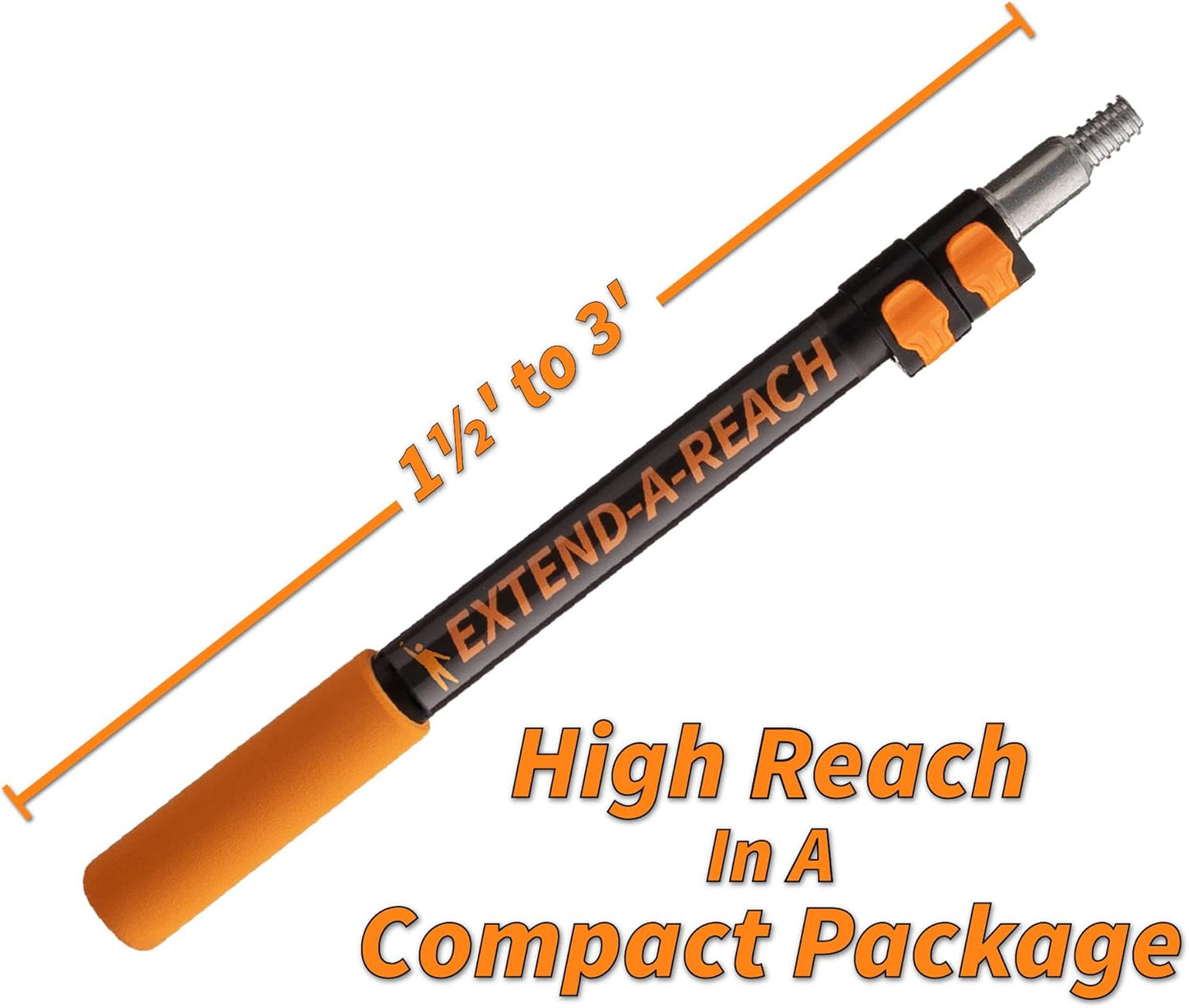 5-24 ft Long Telescoping Extension Pole // Multi-Purpose Extendable Pole with Universal Twist-on Metal Tip // Lightweight and Sturdy // Best Telescopic Pole for Painting, Dusting and Window Cleaning