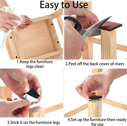 16PCS 3” Square Felt Furniture Pads, Self Adhesive Cuttable Chair Leg Pads Anti Scratch Floor Protectors for Hardwood Laminated Tile Cabinet Surface Protector, Brown