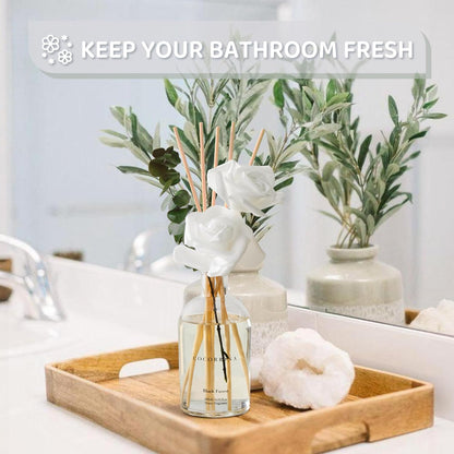 COCORRÍNA Reed Diffuser - Eucalyptus & Moss Scent, 6.76 fl oz Essential Oil with 8 Reed Sticks - Home Fragrance for Bedroom Bathroom Shelf Décor