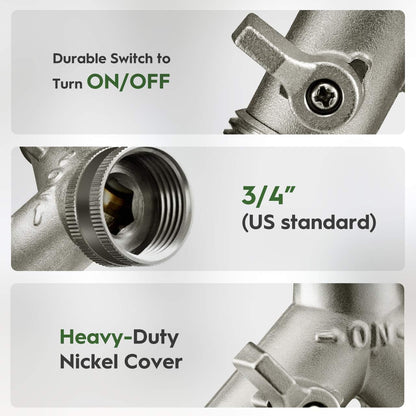 Garden Hose Nozzle Heavy Duty, Metal Water Hose Sprayer with 10 Adjustable Spray Patterns, Thumb Control On Off Valve, High Pressure Hose Nozzle for Watering, Cleaning, Car Washing & Pet Shower
