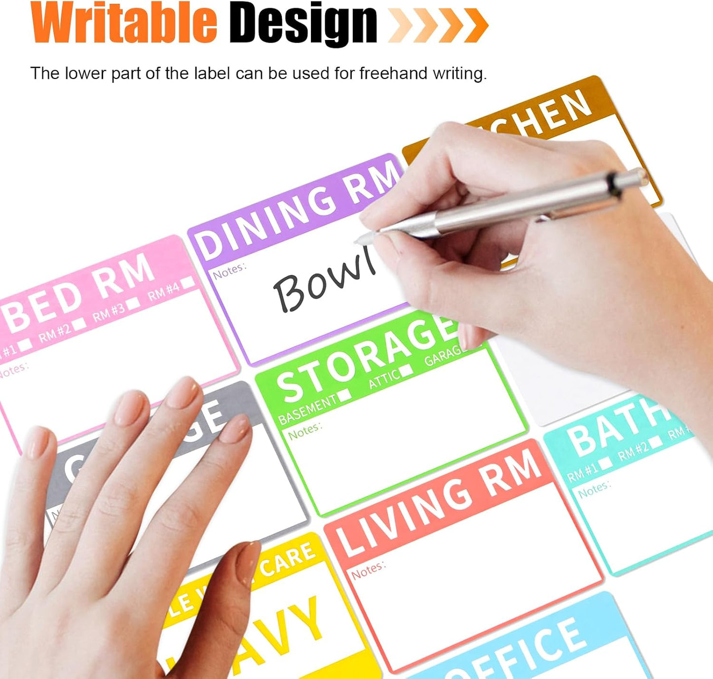 Azureal 540 PCS Moving Labels, 10 Color Coded Moving Stickers Including Fragile, Heavy and Blank Labels, 2'' x 3'' Packing Labels for Moving Boxes, Moving Supplies, Wardrobe Boxes, Apartment Sticker