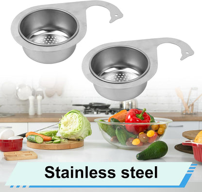 2pcs Swan Sink Strainer Basket, Premium Stainless Steel Hanging Kitchen Sink Filter Basket Quick Drain Practical Kitchen Tools for Fruit Vegetable(Silver, Large)