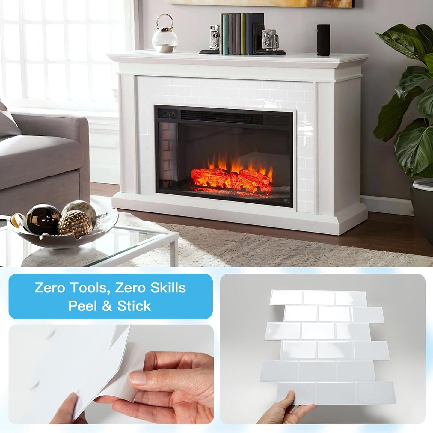 Art3d Peel and Stick Backsplash for Kitchen White Subway (10 Tiles, Thicker Design)
