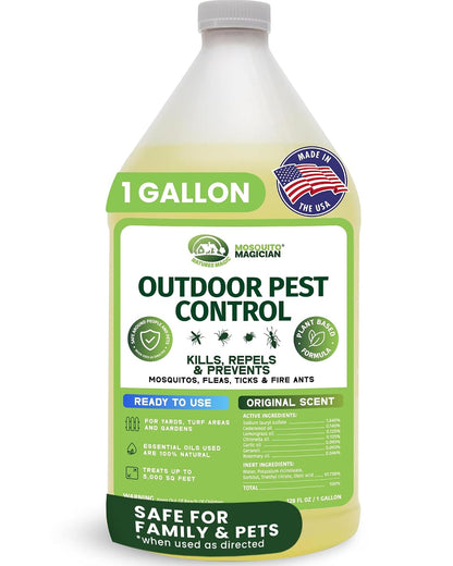 Mosquito Magician Ready-to-Use Mosquito Yard Spray 2 Gal (original scent) – Kills Mosquitoes, Fleas & Fire Ants, Repels & Prevents Ticks – Essential Oil Formula for Sprayers, Foggers & Misting Systems