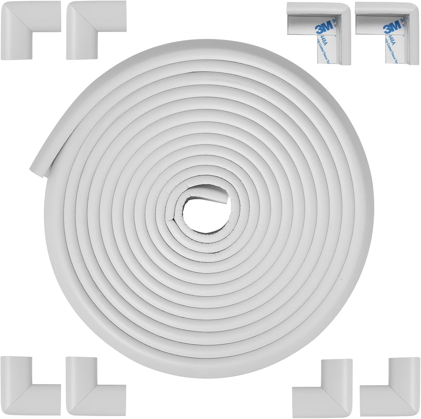 Foam Corner Protector Edge and Corner Guard, with 12.5 feet Length Foam Safety Bumpers, Baby Proofing Safety Table Corner Protectors (Coffee 12.5ft)