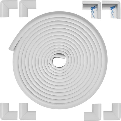 Foam Corner Protector Edge and Corner Guard, with 12.5 feet Length Foam Safety Bumpers, Baby Proofing Safety Table Corner Protectors (Coffee 12.5ft)