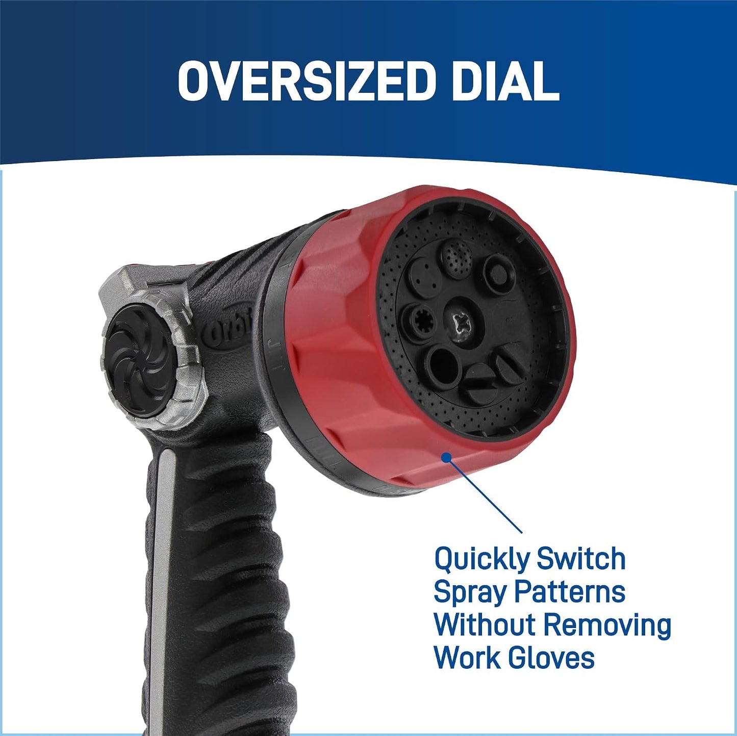 Orbit 58993 7-Pattern Watering Nozzle with Thumb Control, Black