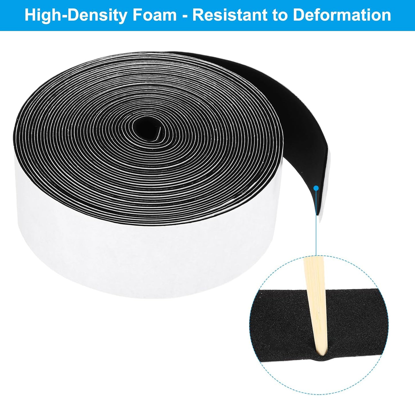 PATIKIL Weather Stripping Door Seal Strip, 3/8 Inch x 1/4 Inch x 32 Ft Self Adhesive Soundproof High Density Foam Tape Insulation for Door Window Air Conditioning, White - Colors B