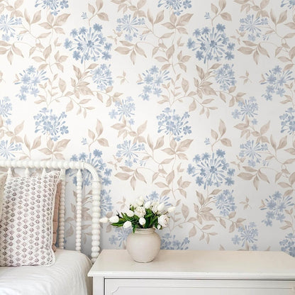 Heroad Peel and Stick Wallpaper Boho Beige Contact Paper Floral Wall Paper Removable Self Adhesive Wallpaper for Cabinet Bedroom Living Room Entryway Walls Bathroom Waterproof Vinyl Roll 17.3''x78.7''