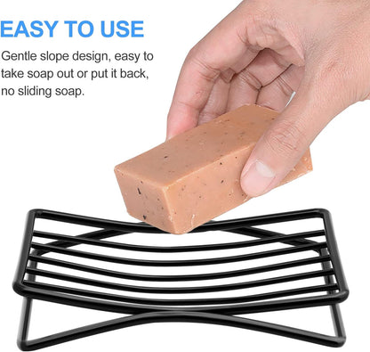 Soap Dish, Stainless Steel Bar Soap Holder for Shower, Self Draining Stand Soap Saver for Bathroom, Kicthen Sink and Countertop, Chrome 1-Pack