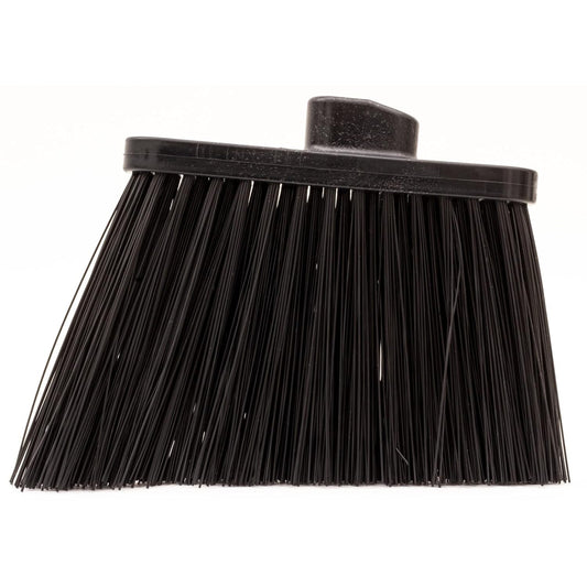 SPARTA Plastic Broom Head, Angled, Un-Flagged for Large Debris Indoor, Outdoor, Home, Restaurant, Lobby, Office, 12 Inches, Green