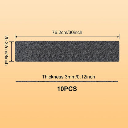 10 Pack Non-Slip Stair Treads for Wooden Steps, 6''x30'' Stair Carpet Treads Outdoor, Peel and Stick Stair Treads, Indoor Stair Runner Mats for Kids Elders & Pets with Reusable Adhesive