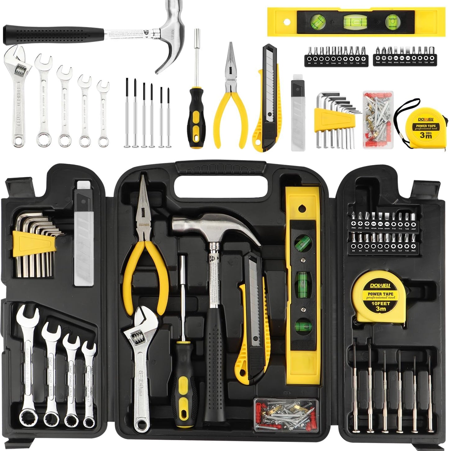 DOWELL 123-Piece Pink Home Repair Tool Kit for Women & Girls - All-in-One DIY Toolkit with Ergonomic Handles, Durable Toolbox, Non-Slip Grips | Perfect Gift for Wives, Moms, Crafters