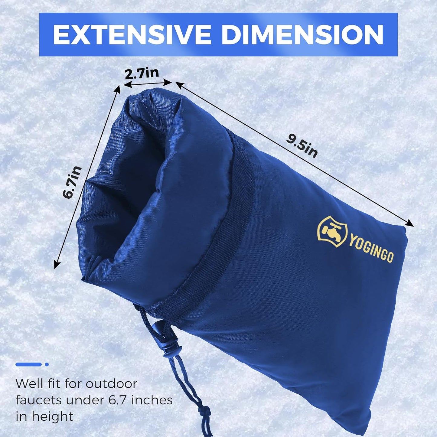 Outdoor Faucet Covers for Winter Freeze Protection, 4 Pack 5.9" x 8.3" Blue Hose Bib Covers for Winter, Water Spigot Covers Winter Insulated, Insulation Cover Socks Faucet Freeze Protector