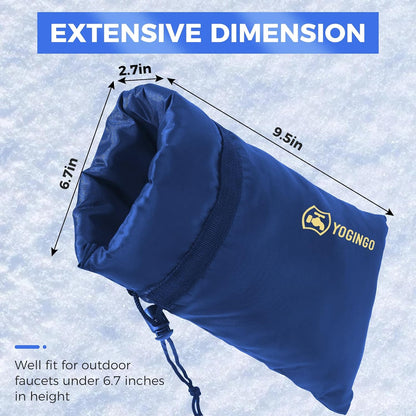 Outdoor Faucet Covers for Winter Freeze Protection, 4 Pack 5.9" x 8.3" Blue Hose Bib Covers for Winter, Water Spigot Covers Winter Insulated, Insulation Cover Socks Faucet Freeze Protector