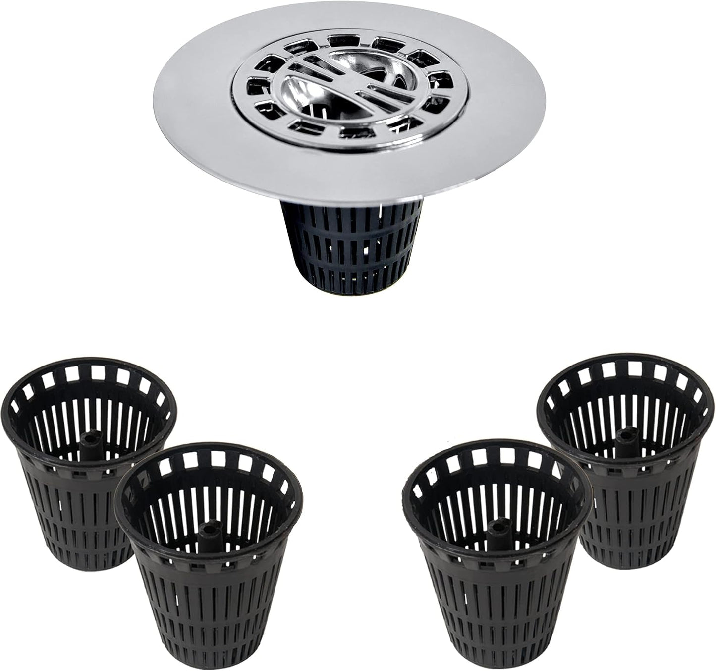 Danco Snap-in Shower Drain Cover with in-Drain Hair Catcher, 4-1/4" Round, White Strainer, (10533)
