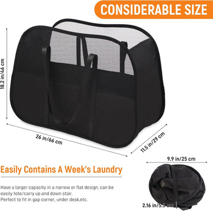 Collapsible Laundry Baskets with 3 Compartment, 150L Tear-proof Pop Up Hamper, Foldable Laundry Basket with Tote Handles, Dirty Clothes Hamper for Laundry, Bedroom, Bathroom, Dorm Grey