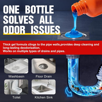 Bell Bird Drain Clog Remover & Pipe Cleaner - Thick Power Gel Dissolves Hair, Grease, and Soap Scum - Septic Safe Odor Eliminator for Kitchen Sinks, Tubs, Showers & Toilets (Pack of 1)