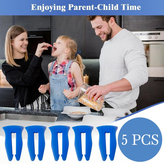 Universal Stove Knob Locks(5 Pack Blue) Child Proof Gas Stove Safety Lock with Key, Easy Install No Tools Needed, Heat Resistant Baby Proofing Essentials for Kitchen Cooktop
