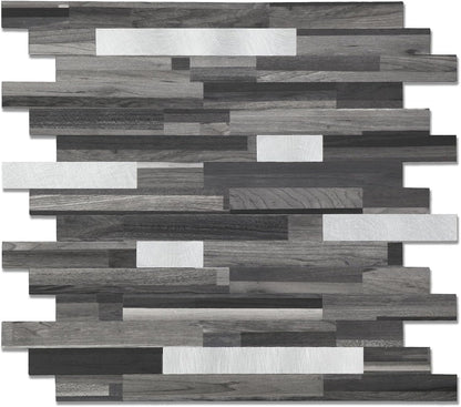 Yipscazo 2026 New Upgrade 11.34" X 11.57" Peel and Stick Backsplash, Stick on Backsplash Tiles for Kitchen, Bathroom, Fireplace (10 Sheets, Beige Rocks + Rose Gold)