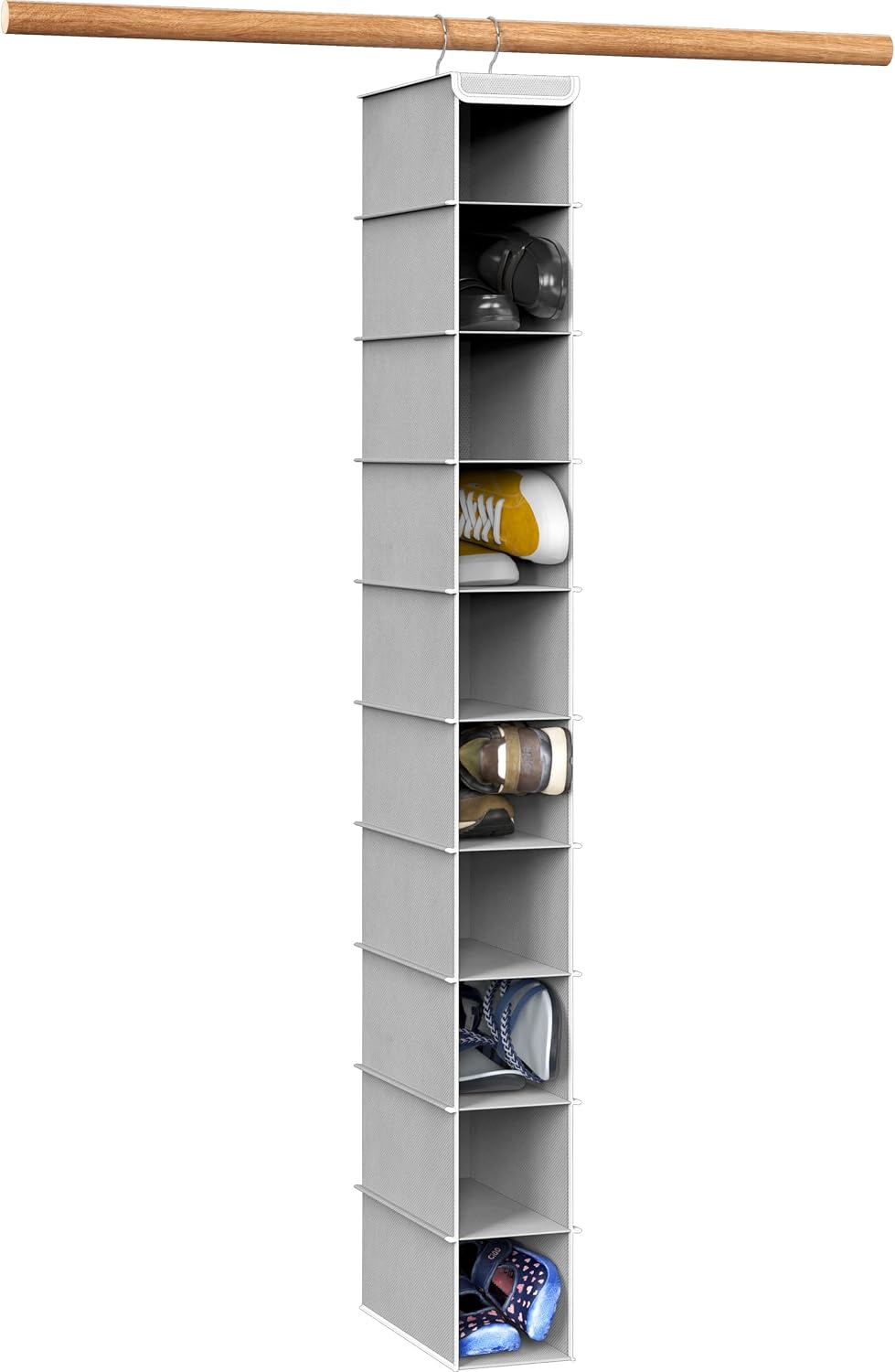 Simple Houseware 10 Shelves Hanging Shoes Organizer Holder for Closet, Grey