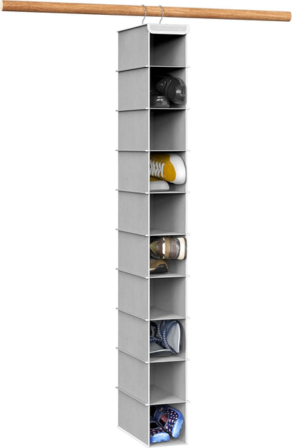 Simple Houseware 10 Shelves Hanging Shoes Organizer Holder for Closet, Grey