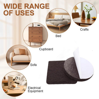 48 PCS Felt Furniture Pads, 1-inch Round Black Chair Felt Pads, Felt Pads for Furniture Feet to Protect The Floor from Scratches,Reduce Noise (Black)