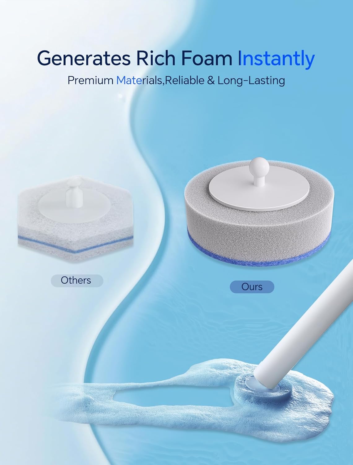 Disposable Toilet Brush Wand, Wall Mounted Toilet Cleaner Kit with Holder, for Bathroom Cleaning (Toilet Brush + 12 Brush Heads)