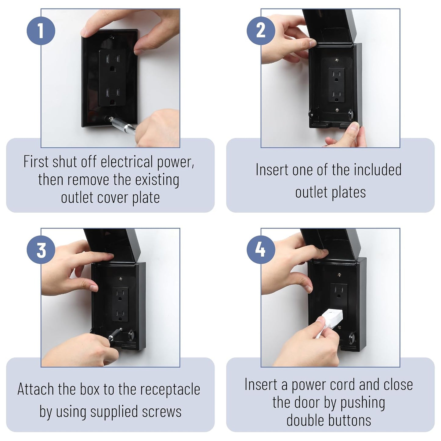 Bates Baby Safety Outlet Cover Box - Plug Covers for Electrical Outlets, Child Proof Outlet Cover, Socket Covers for Outlets