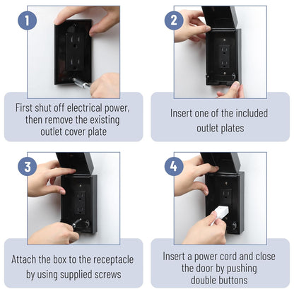 Bates Baby Safety Outlet Cover Box - Plug Covers for Electrical Outlets, Child Proof Outlet Cover, Socket Covers for Outlets