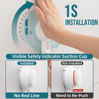 TAILI Suction Cup Razor Holder for Shower Wall 2 Pack, Versatile Suction Cup Hooks for Razor, Towel, Loofah, Squeegee, Cell Phone, Removable Damage-Free Hanging Shower Hook, Shaver Holder, Black