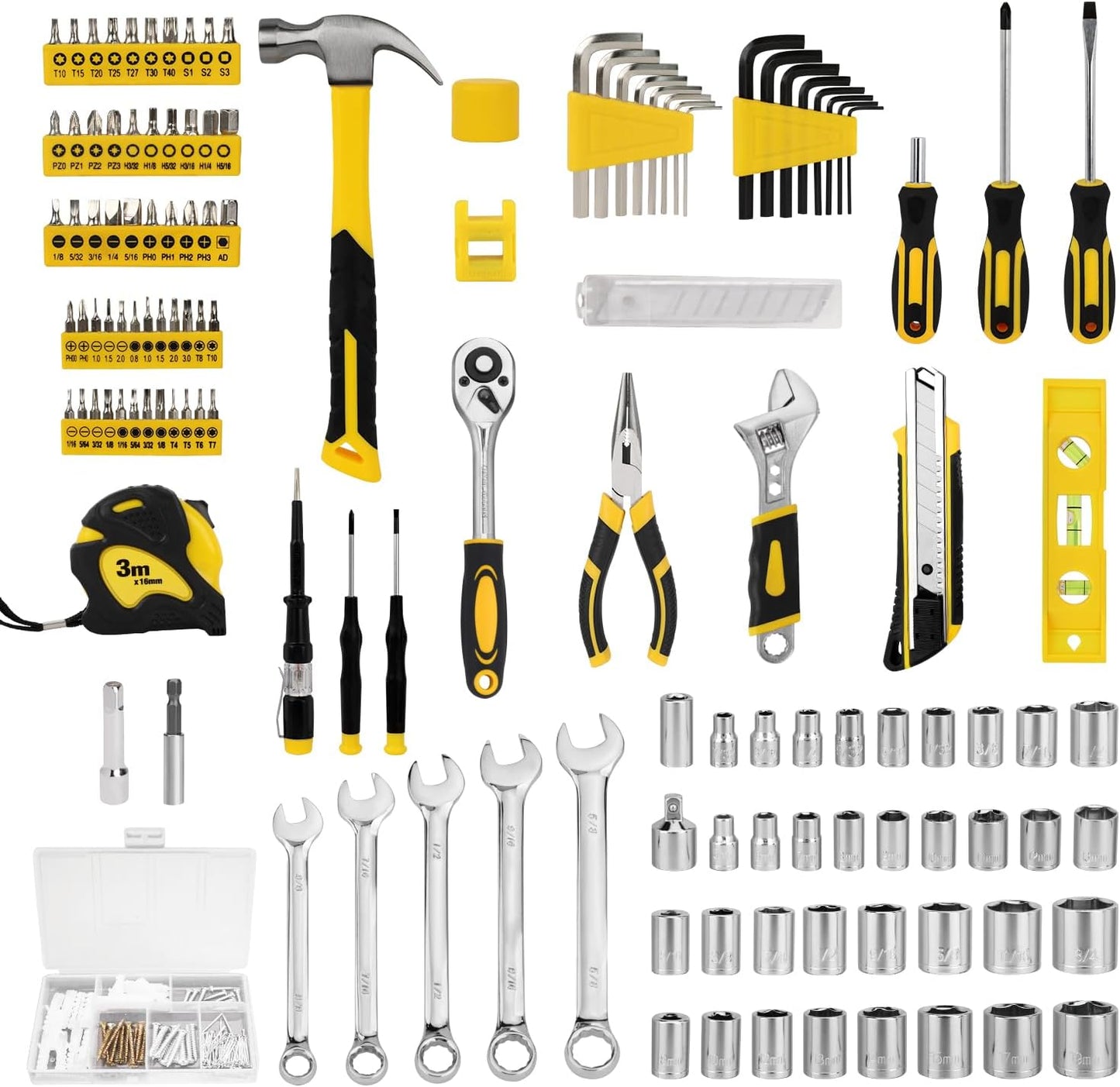 248-Piece Tool Set - General Household Hand Tool Kit with Plastic Toolbox Storage Case for Men, Home Repair, DIY Projects