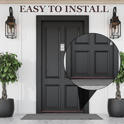 FoldTier 4 Pcs All-Season Door Sweep for Bottom of Door Exterior and Interior, Aluminum Alloy and Rubber, Commercial Weather Stripping Draft Stopper for Threshold Seal (1-3/4 x 36 Inch,Black)