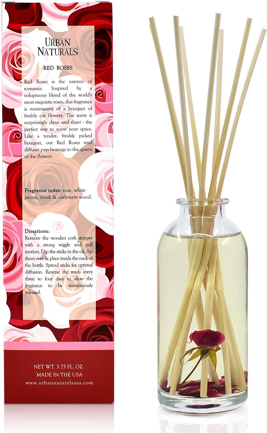 Urban Naturals Smoked Vanilla Reed Diffuser Set with Vanilla Bean, Sandalwood & Leather | Made in the USA - Colors C