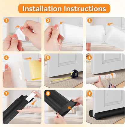 Under Door Draft Stopper, Under Door Blocker Size of Adjustable Size from 30" to 36", Easy Install,Gap Filler, Reduces Air Draft, Noise & Sound, Door Seal for Improved Insulation