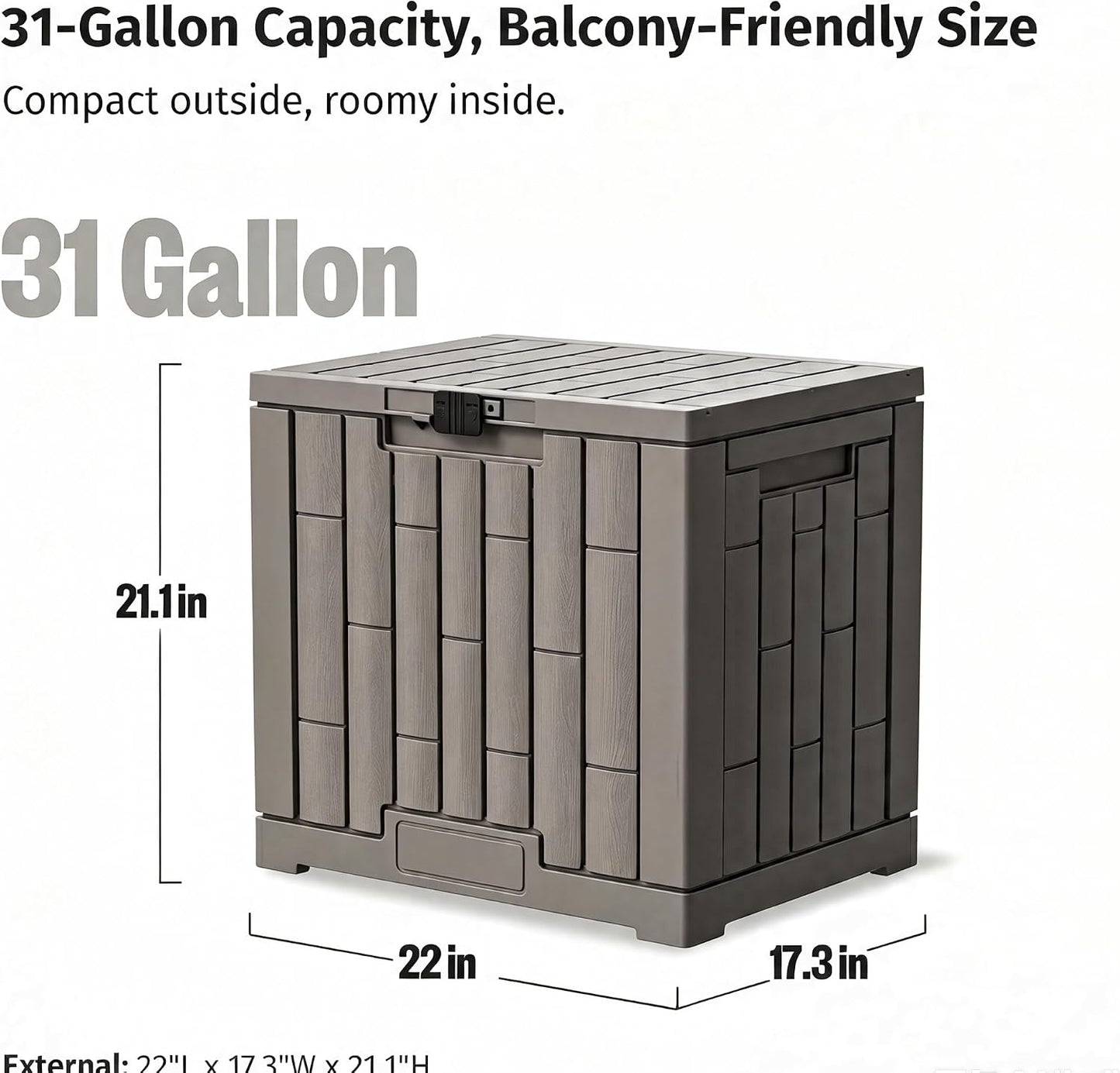 LAUSAINT HOME 320 Gallon Resin Deck Box, Package Delivery Box with Lockable Lid, Waterproof Outdoor Storage Box For Garden Tools, Patio Cushions(320 Gallon,Black)