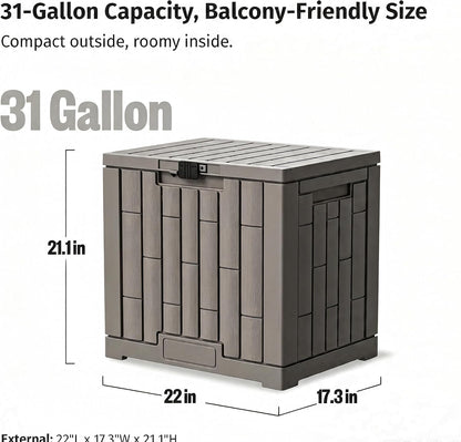 LAUSAINT HOME 320 Gallon Resin Deck Box, Package Delivery Box with Lockable Lid, Waterproof Outdoor Storage Box For Garden Tools, Patio Cushions(320 Gallon,Black)