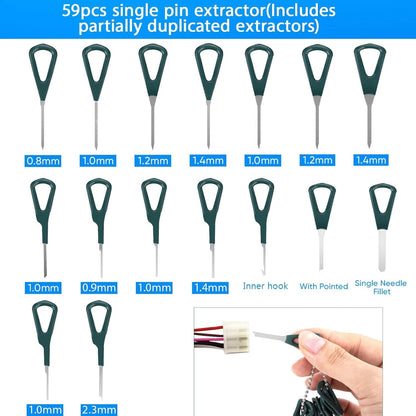 Terminal Pin Removal Tool Kit 82 Pcs Depinning Electrical Connector Pin Extractor Tool Set Wire Terminal Release for Automotive Car Household Devices - Black