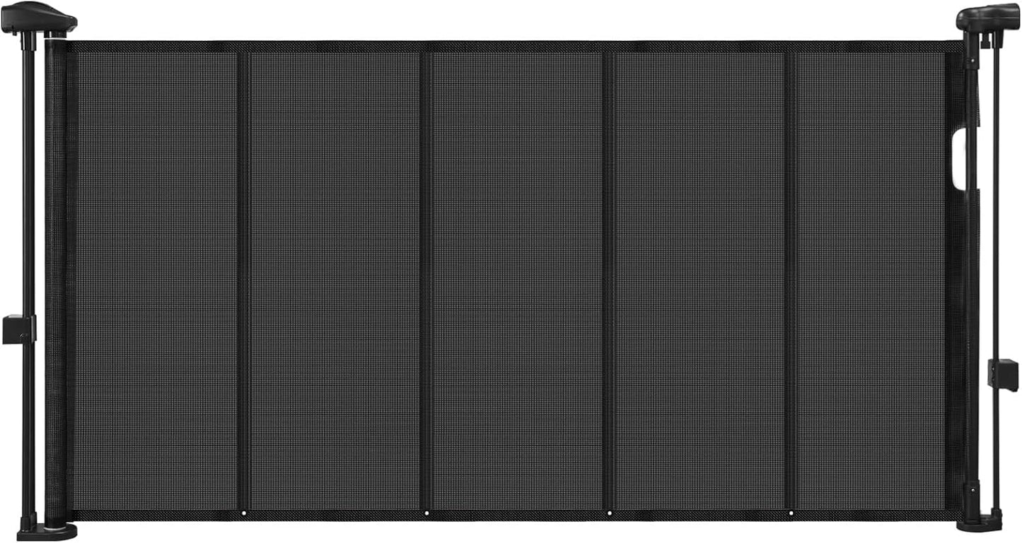 VEVOR Retractable Baby Gate, 34 inch Tall, Extends up to 71 inch Wide, Retractable Gate for Kids or Pets, Mesh Material, Easy to Install for Indoor Stairs, Doorways, Hallways, Playrooms, Gray